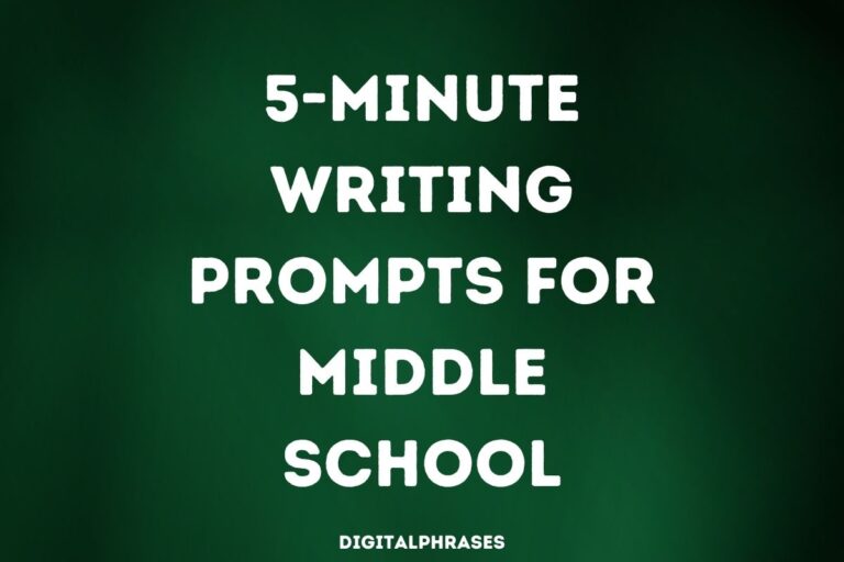 5 Minute Writing Prompts for Middle School