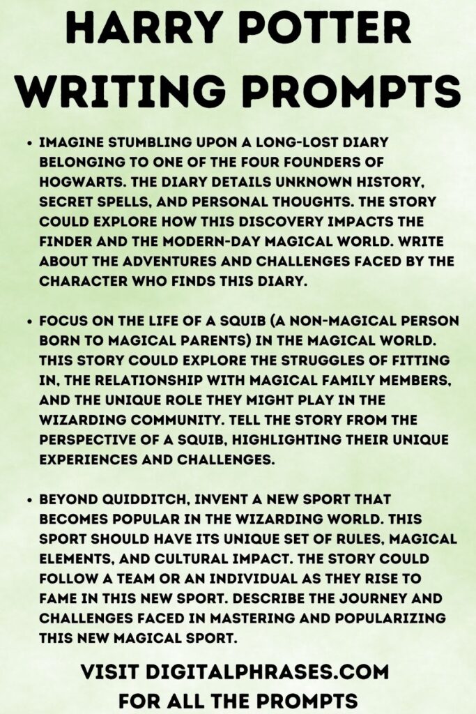 40 Creative Harry Potter Writing Prompts