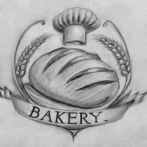 pencil sketch of a bakery logo