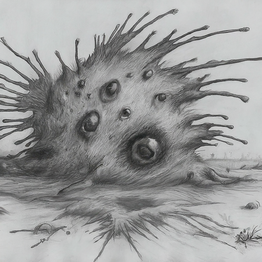 pencil sketch of an amoeba