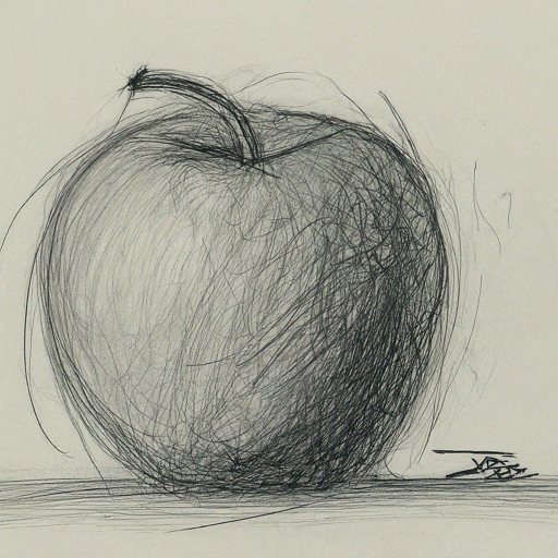 pencil sketch of an apple