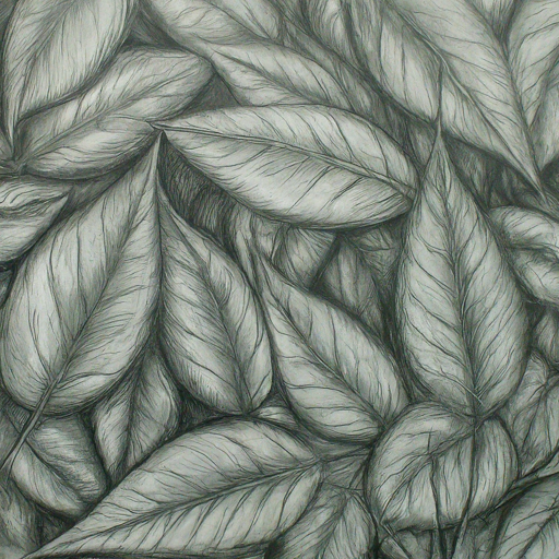 pencil sketch of leaves