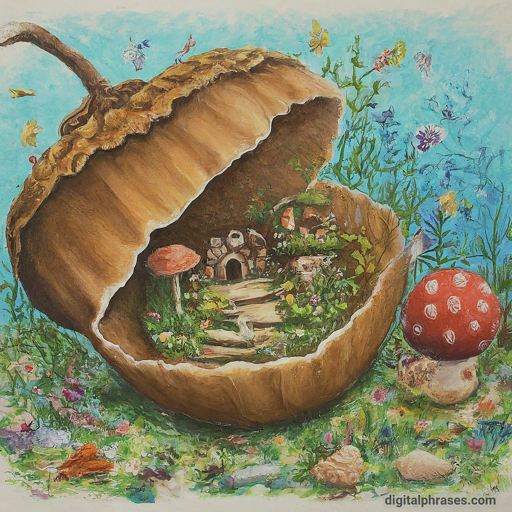 painting of an acorn could become a cozy little house