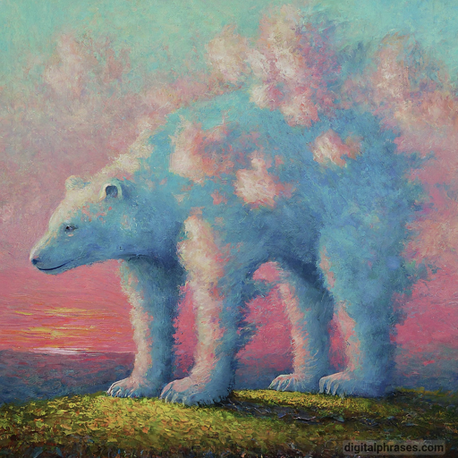 painting of a bear made out of clouds