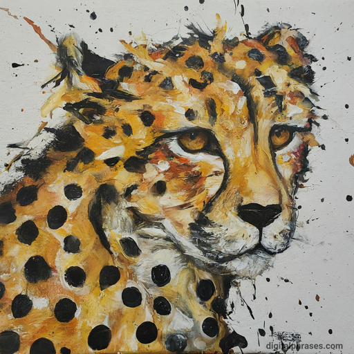 painting of a cheetah with polka dots