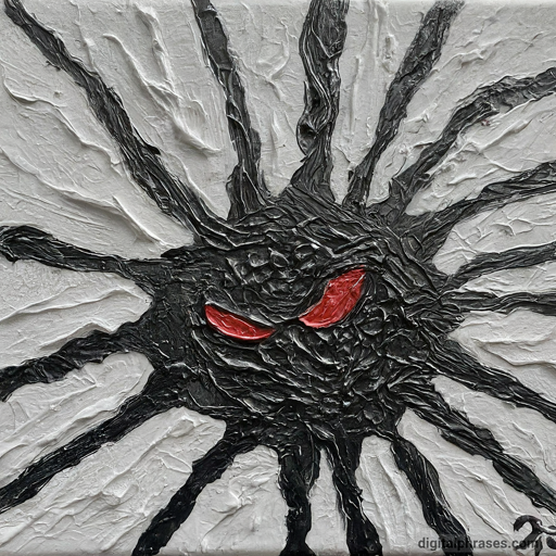 45 Cute Creative Drawing Ideas That Are Super Cool painting of a evil spider shaped creature with red eyes