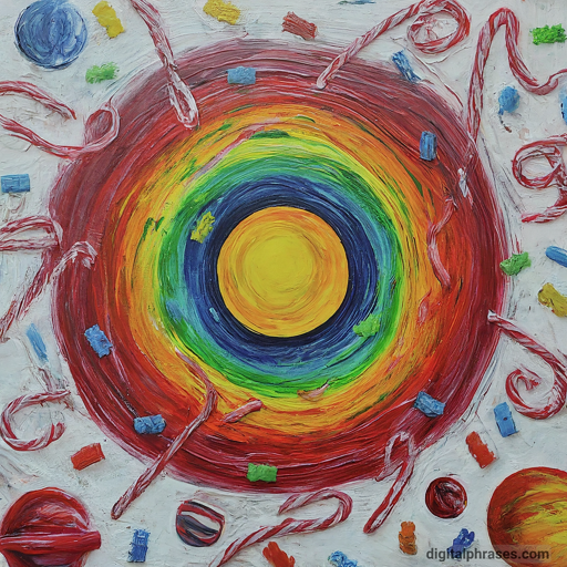 painting of a circle with rainbow shaped colors