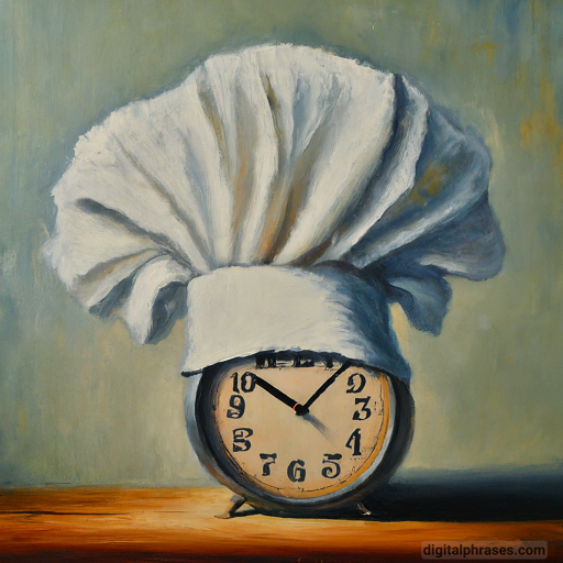 painting of a clock wearing a hat