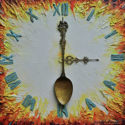 45 Cute Creative Drawing Ideas That Are Super Cool painting of a clock with spoon shaped hands
