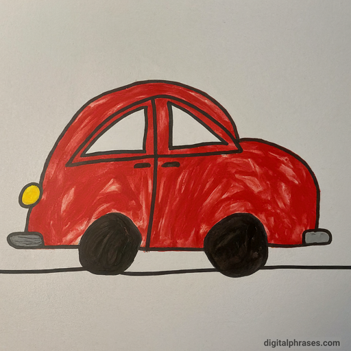 40 Drawing Ideas for Kids | Simple + Challenging painting of a red car