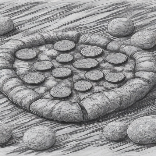 pencil sketch of a pizza