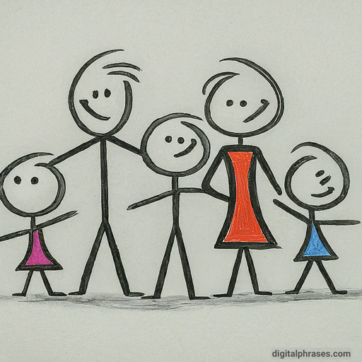 40 Drawing Ideas for Kids | Simple + Challenging photo of a stick figure family