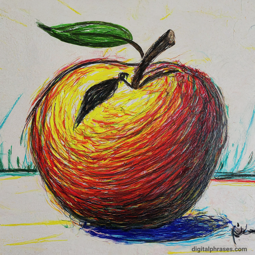 40 Drawing Ideas for Kids | Simple + Challenging color sketch of an apple