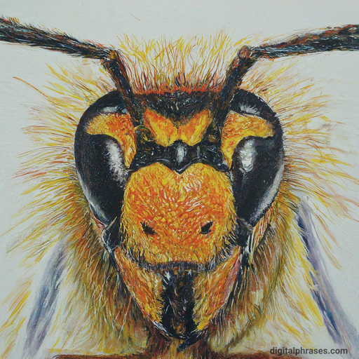 40 Drawing Ideas for Kids | Simple + Challenging color sketch of the closeup of an bee's face