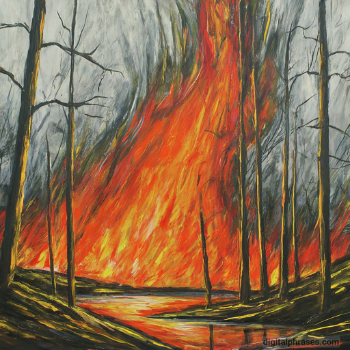 color sketch of a forest fire