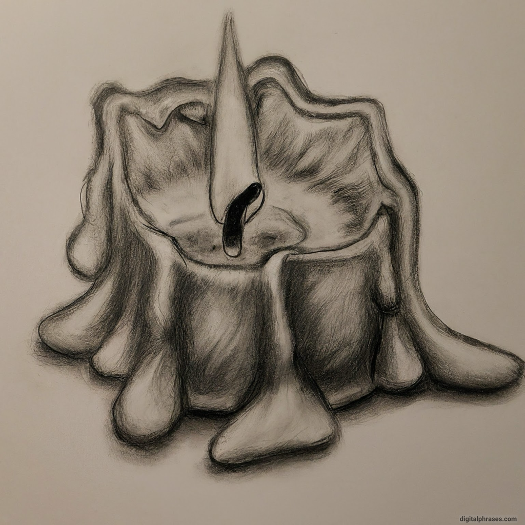 sketch of a melting candle