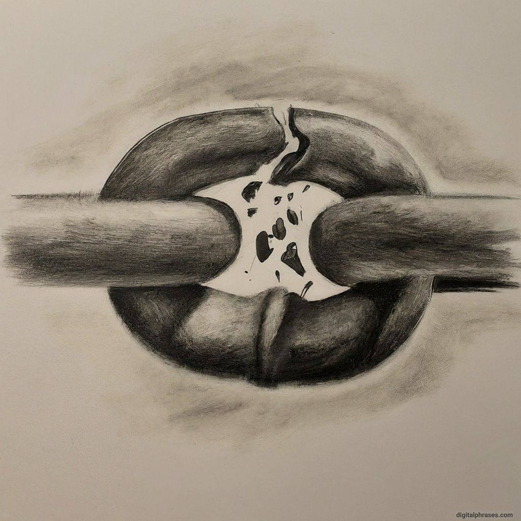 sketch of a broken chain