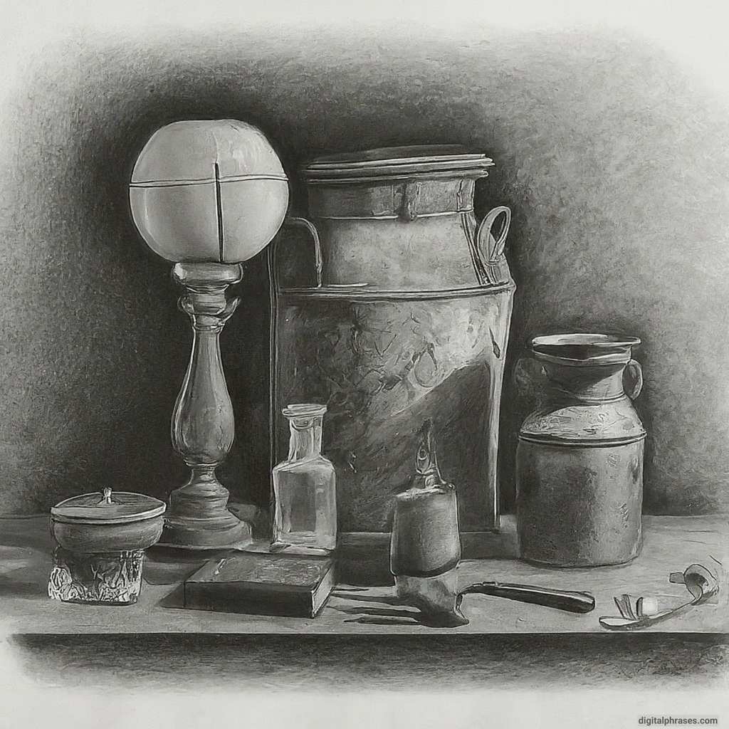 sketch of a collection of household objects