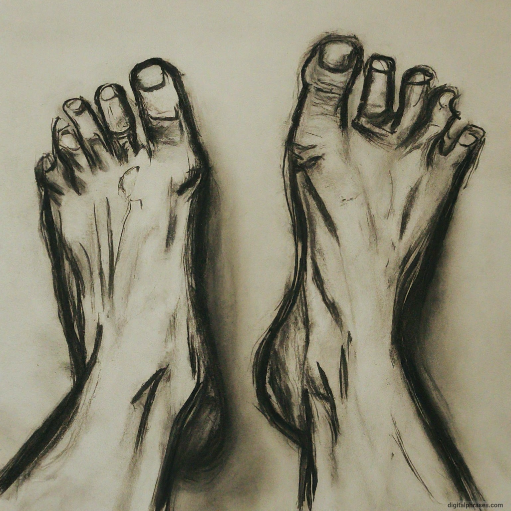 a drawing of feet and toes