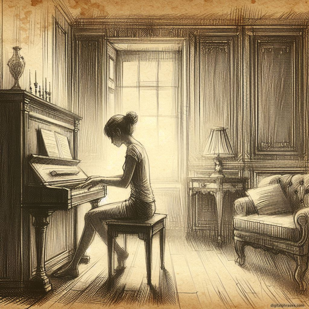 a woman playing a piano