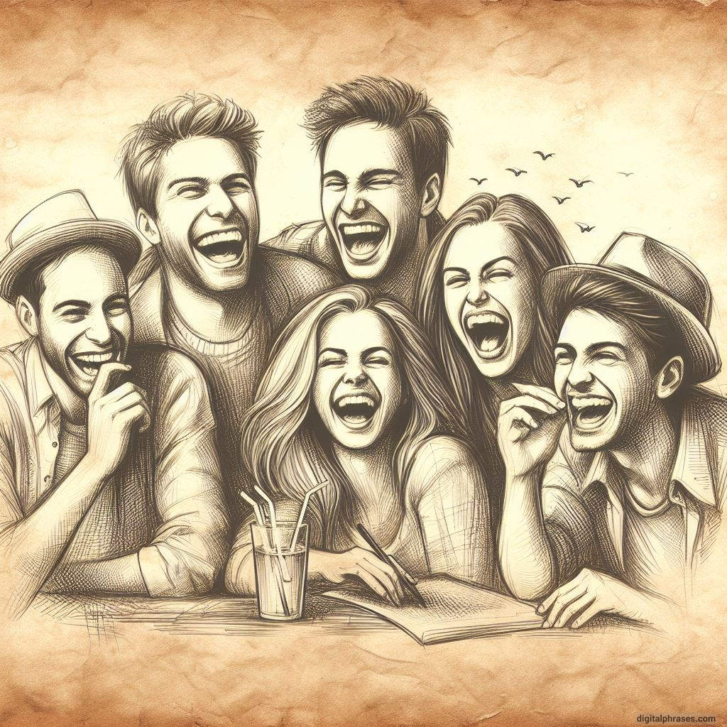 a group of people laughing
