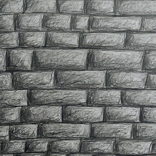 pencil sketch of a brick wall