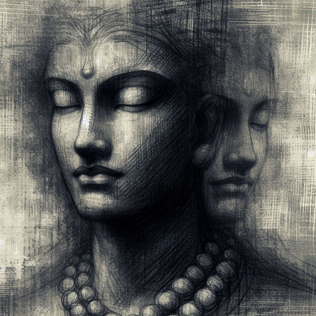 sketch of a man in meditative state