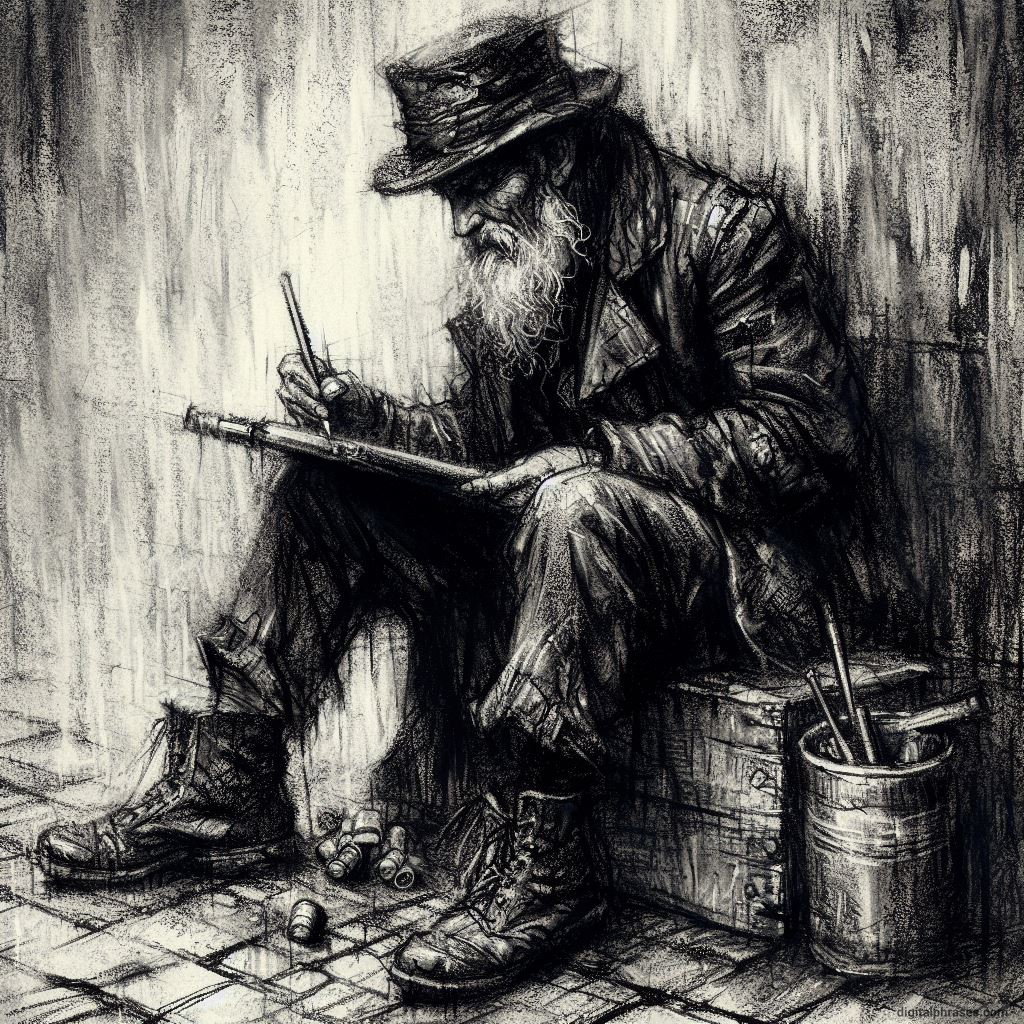 sketch of a person drawing something