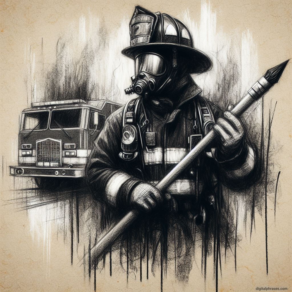sketch of a firefighter