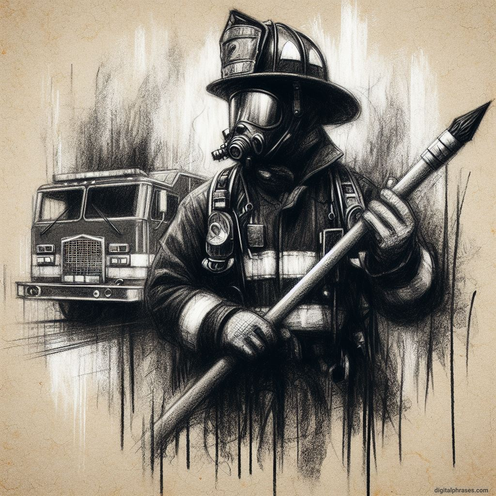 40 Drawing Ideas of People sketch of a firefighter