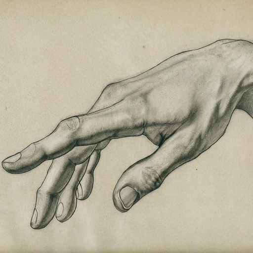 pencil sketch of a hand