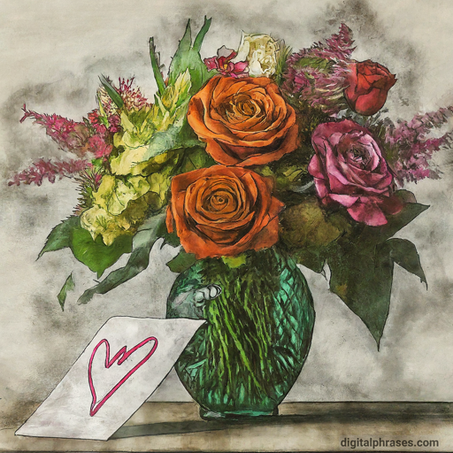 drawing of a bouquet of flowers