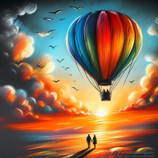 drawing of a hot air balloon 