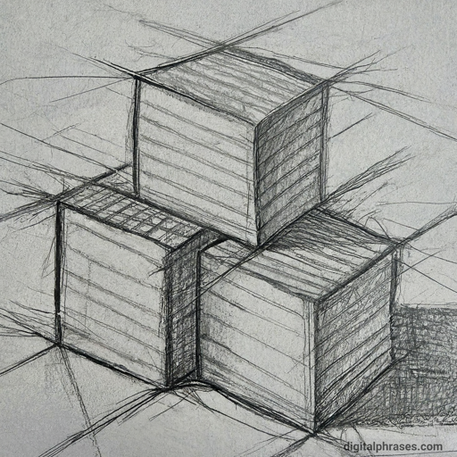 48 Easy Drawing Ideas sketch of a stack of cubes in perspective
