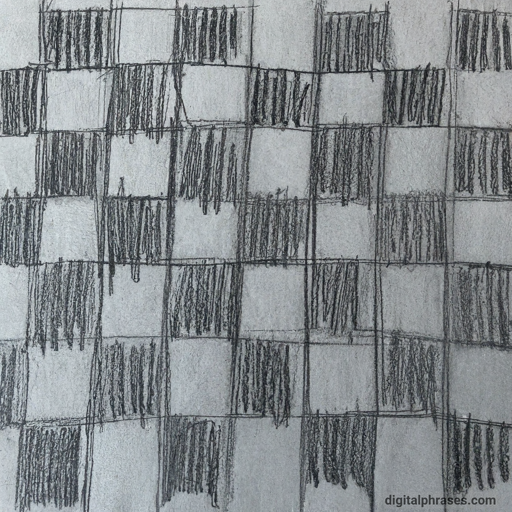 sketch of checkboard floor tiles