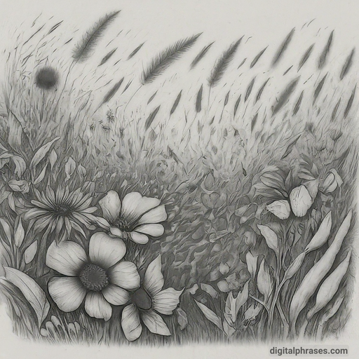 48 Easy Drawing Ideas sketch of a field of flowers