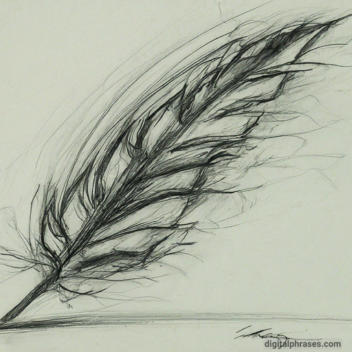 color sketch of a feather
