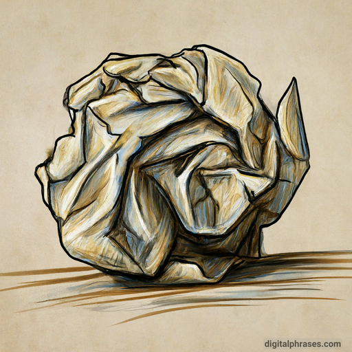 color sketch of a crumpled piece of paper