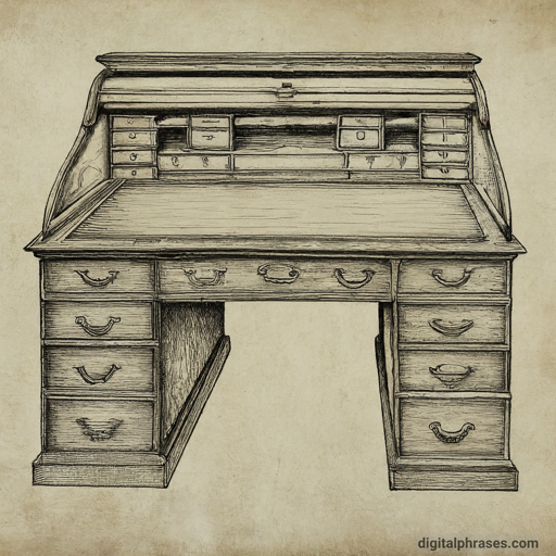 drawing of a desk
