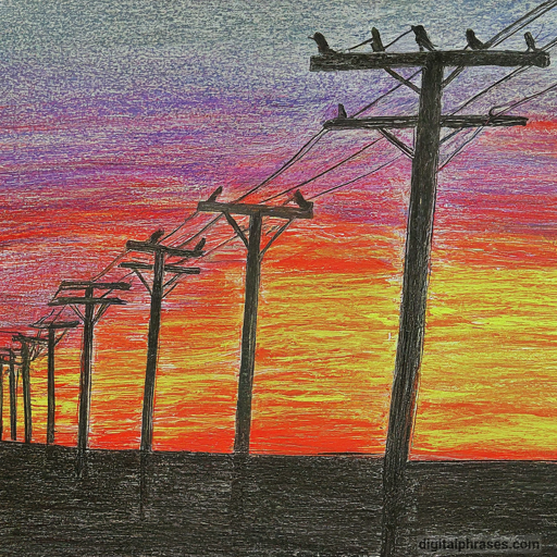 48 Easy Drawing Ideas drawing of a line of city poles
