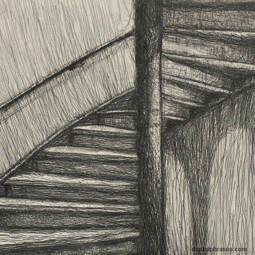 pencil sketch of a staircase