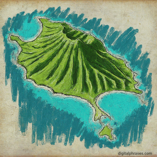 color sketch of an island