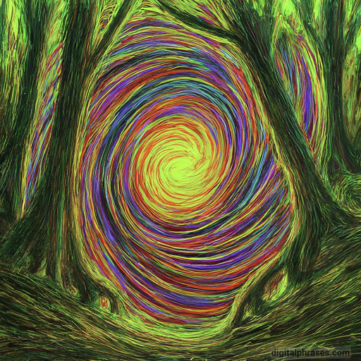Color Sketch of A Portal to Another Dimension with trees surrounding it