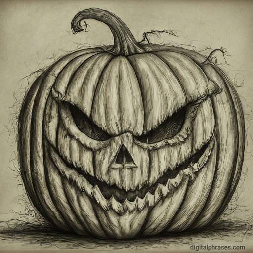 48 Easy Drawing Ideas pencil sketch of a Spooky Jack-o'-Lantern