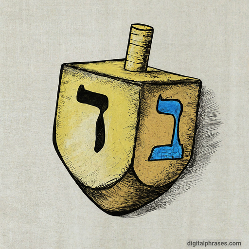 color sketch of a Dreidel for Hanukkah