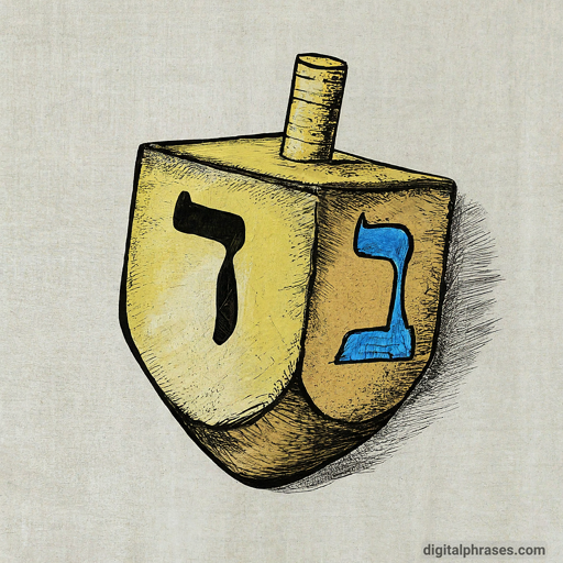 48 Easy Drawing Ideas color sketch of a Dreidel for Hanukkah