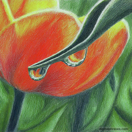 drawing of A Flower in a Raindrop
