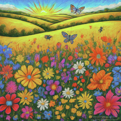 drawing of A Field of Wildflowers