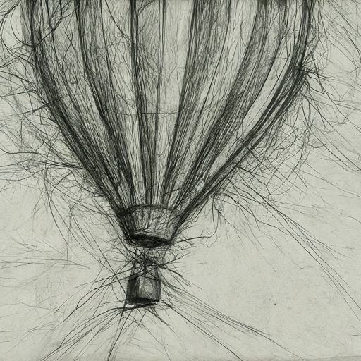 pencil sketch of a hot air baloon