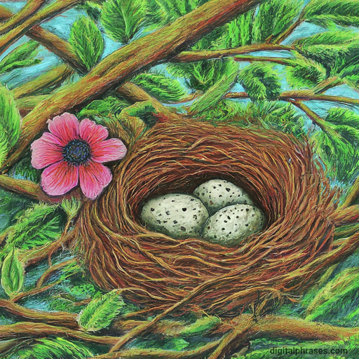 20 Drawing Ideas of Flowers drawing of a Flower in a Bird's Nest